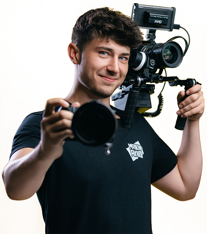 photographer & videographer Mason Ayres posing for headshots